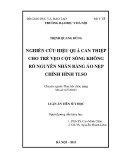 Luận án tiến sĩ Y học: Nghiên cứu hiệu quả can thiệp cho trẻ vẹo cột sống không rõ nguyên nhân bằng áo nẹp chỉnh hình TLSO