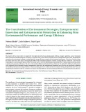 The contribution of environmental strategies, entrepreneurial innovation and entrepreneurial orientation in enhancing firm environmental performance and energy efficiency
