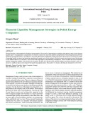 Financial liquidity management strategies in polish energy companies