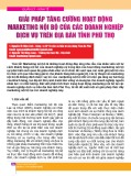 Giải pháp tăng cường hoạt động marketing nội bộ của các doanh nghiệp dịch vụ trên địa bàn tỉnh Phú Thọ