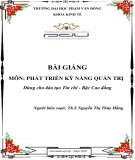 Bài giảng Phát triển Kỹ năng quản trị: Phần 2 - ĐH Phạm Văn Đồng