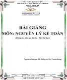 Bài giảng Nguyên lý kế toán: Phần 2 - ĐH Phạm Văn Đồng