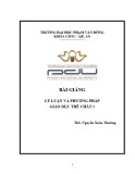 Bài giảng Lý luận và phương pháp giáo dục thể chất 1 - ĐH Phạm Văn Đồng