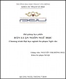 Bài giảng Dẫn luận ngôn ngữ học: Phần 2 - ĐH Phạm Văn Đồng