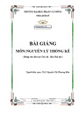 Bài giảng Nguyên lý thống kê: Phần 1 - ĐH Phạm Văn Đồng