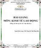 Bài giảng Kinh tế lao động: Phần 2 - ĐH Phạm Văn Đồng