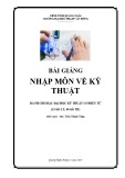 Bài giảng Nhập môn về kỹ thuật: Phần 1 - ĐH Phạm Văn Đồng