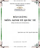 Bài giảng Kinh tế quốc tế: Phần 2 - ĐH Phạm Văn Đồng