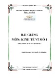 Bài giảng Kinh tế vĩ mô 1: Phần 1 - ĐH Phạm Văn Đồng