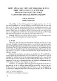 Thiết kế bài dạy trên lớp theo định hướng phát triển năng lực người học trong giảng dạy tâm lý học và giáo dục học tại trường đại học