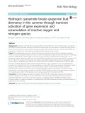 Hydrogen cyanamide breaks grapevine bud dormancy in the summer through transient activation of gene expression and accumulation of reactive oxygen and nitrogen species