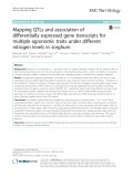 Mapping QTLs and association of differentially expressed gene transcripts for multiple agronomic traits under different nitrogen levels in sorghum