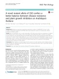 A novel mutant allele of SSI2 confers a better balance between disease resistance and plant growth inhibition on Arabidopsis thaliana