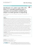 Identification of a stable major-effect QTL (Parth 2.1) controlling parthenocarpy in cucumber and associated candidate gene analysis via whole genome re-sequencing