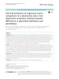 Cell wall proteome of sugarcane stems: comparison of a destructive and a nondestructive extraction method showed differences in glycoside hydrolases and peroxidases