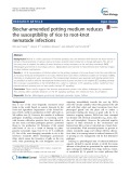 Biochar-amended potting medium reduces the susceptibility of rice to root-knot nematode infections