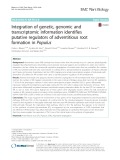 Integration of genetic, genomic and transcriptomic information identifies putative regulators of adventitious root formation in Populus