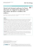 Shared and divergent pathways for flower abscission are triggered by gibberellic acid and carbon starvation in seedless Vitis vinifera L