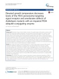 Elevated growth temperature decreases levels of the PEX5 peroxisome-targeting signal receptor and ameliorates defects of Arabidopsis mutants with an impaired PEX4 ubiquitin-conjugating enzyme