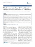 Trihelix transcription factor GT-4 mediates salt tolerance via interaction with TEM2 in Arabidopsis