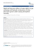Rapid and long-term effects of water deficit on gas exchange and hydraulic conductance of silver birch trees grown under varying atmospheric humidity