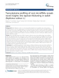 Transcriptome profiling of root microRNAs reveals novel insights into taproot thickening in radish (Raphanus sativus L.)