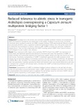 Reduced tolerance to abiotic stress in transgenic Arabidopsis overexpressing a Capsicum annuum multiprotein bridging factor 1