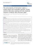 The transcriptome of Utricularia vulgaris, a rootless plant with minimalist genome, reveals extreme alternative splicing and only moderate sequence similarity with Utricularia gibba