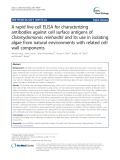 A rapid live-cell ELISA for characterizing antibodies against cell surface antigens of Chlamydomonas reinhardtii and its use in isolating algae from natural environments with related cell wall components