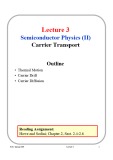 Lecture Microelectronic devices and circuits - Lecture 3: Semiconductor Physics (II): Carrier Transport