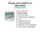 Lecture Design and Analysis of Algorithms - Lecture 13: Network flow