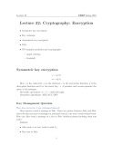 Lecture Design and Analysis of Algorithms - Lecture 22: Cryptography: Encryption