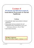 Lecture Microelectronic devices and circuits - Lecture 4: PN Junction and MOS Electrostatics(I)