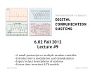 Lecture Digital communication systems - Lecture 9