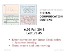 Lecture Digital communication systems - Lecture 5