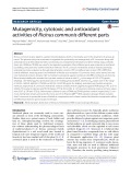 Mutagenicity, cytotoxic and antioxidant activities of Ricinus communis different parts