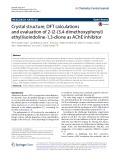 Crystal structure, DFT calculations and evaluation of 2‑(2‑(3,4‑dimethoxyphenyl) ethyl)isoindoline‑1,3‑dione as AChE inhibitor