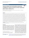 Antimicrobial and antioxidant potential of different solvent extracts of the medicinal plant Geum urbanum L.