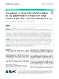 A rapid and sensitive UPLC-MS/MS method for the determination of flibanserin in rat plasma: Application to a pharmacokinetic study