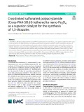 Crosslinked sulfonated polyacrylamide (Cross‑PAA‑SO3H) tethered to nano‑Fe3O4 as a superior catalyst for the synthesis of 1,3‑thiazoles