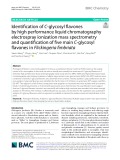 Identification of C-glycosyl flavones by high performance liquid chromatography electrospray ionization mass spectrometry and quantification of five main C-glycosyl flavones in Flickingeria fimbriata