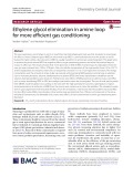 Ethylene glycol elimination in amine loop for more efficient gas conditioning