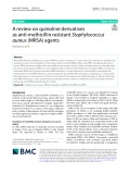 A review on quinoline derivatives as anti-methicillin resistant Staphylococcus aureus (MRSA) agents