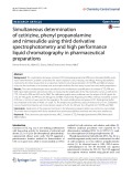 Simultaneous determination of cetirizine, phenyl propanolamine and nimesulide using third derivative spectrophotometry and high performance liquid chromatography in pharmaceutical preparations
