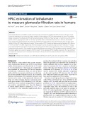 HPLC estimation of iothalamate to measure glomerular filtration rate in humans