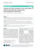 A green and facile synthesis of an industrially important quaternary heterocyclic intermediates for baricitinib