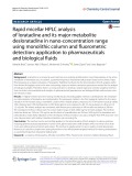 Rapid micellar HPLC analysis of loratadine and its major metabolite desloratadine in nano-concentration range using monolithic column and fluorimetric detection: Application to pharmaceuticals and biological fluids