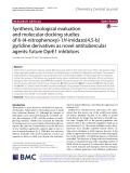 Synthesis, biological evaluation and molecular docking studies of 6-(4-nitrophenoxy)-1H-imidazo[4,5-b] pyridine derivatives as novel antitubercular agents: future DprE1 inhibitors