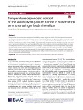 Temperature dependent control of the solubility of gallium nitride in supercritical ammonia using mixed mineralizer