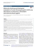 Molecular docking and biological evaluation of some thioxoquinazolin‑4(3H)‑one derivatives as anticancer, antioxidant and anticonvulsant agents